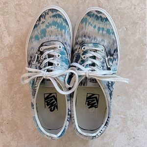 Blue, Gray, and White Tie-Dye Vans